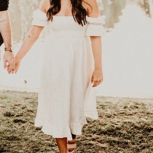 Girl and Sun White Linen Dress